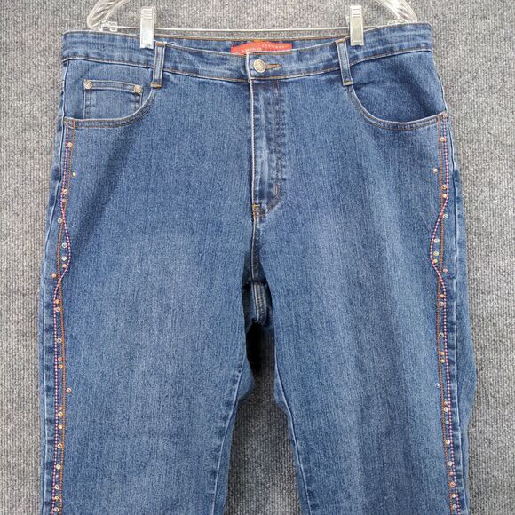 Cosmopolitan Jeanswear Bootcut Women's 16 Blue 5-Pocket Embellished Rhinestone - Picture 3 of 10